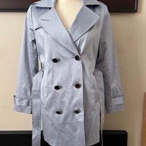 Vintage Bob Mackie Women's Silver/Blue Trench Coat